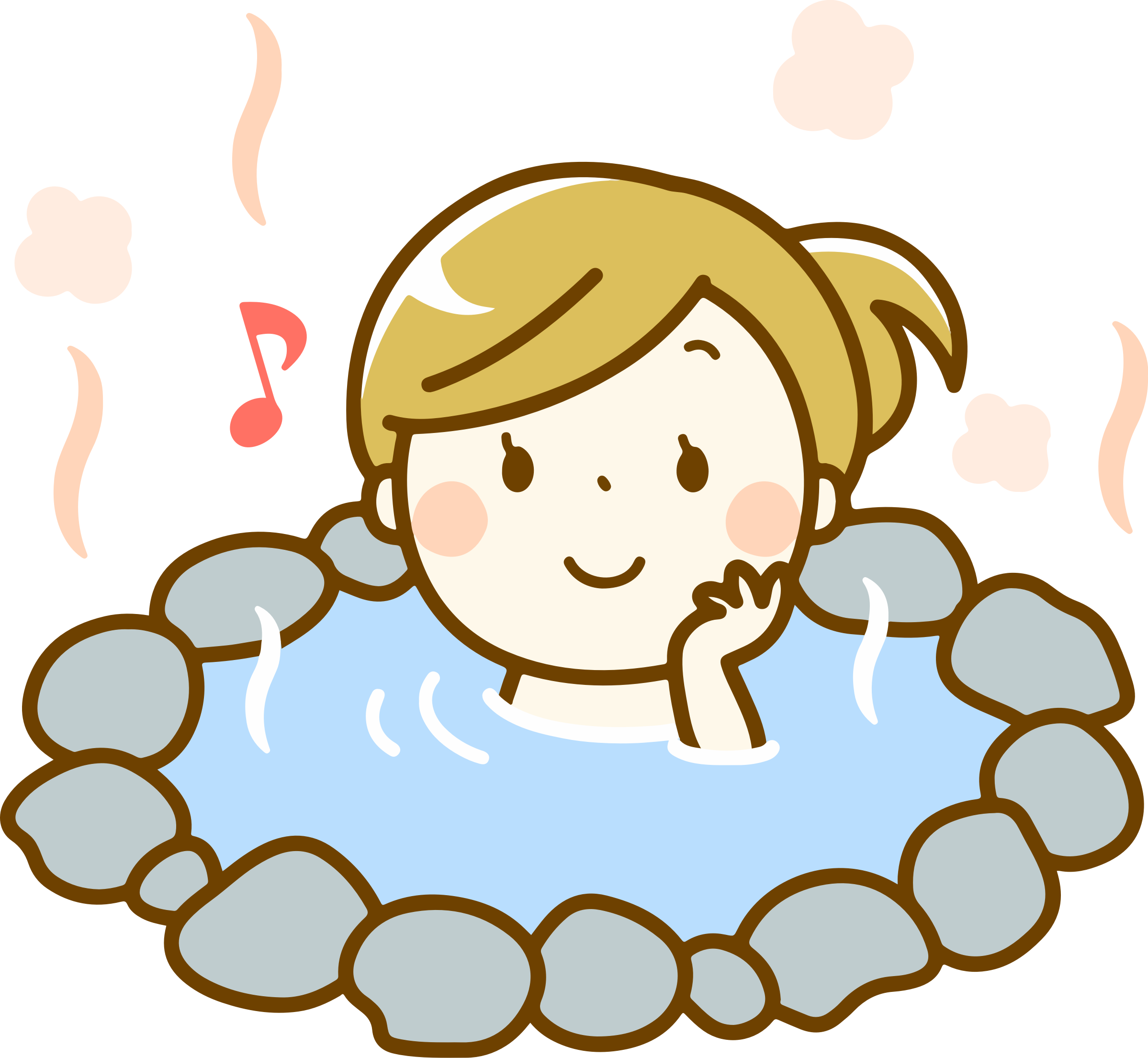 Onsen - Clipart Hot Spring Png (2398x2209)