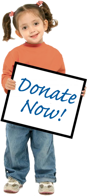 Make A Donation To Socks From Santa - Girl Holding A Sign (300x662)