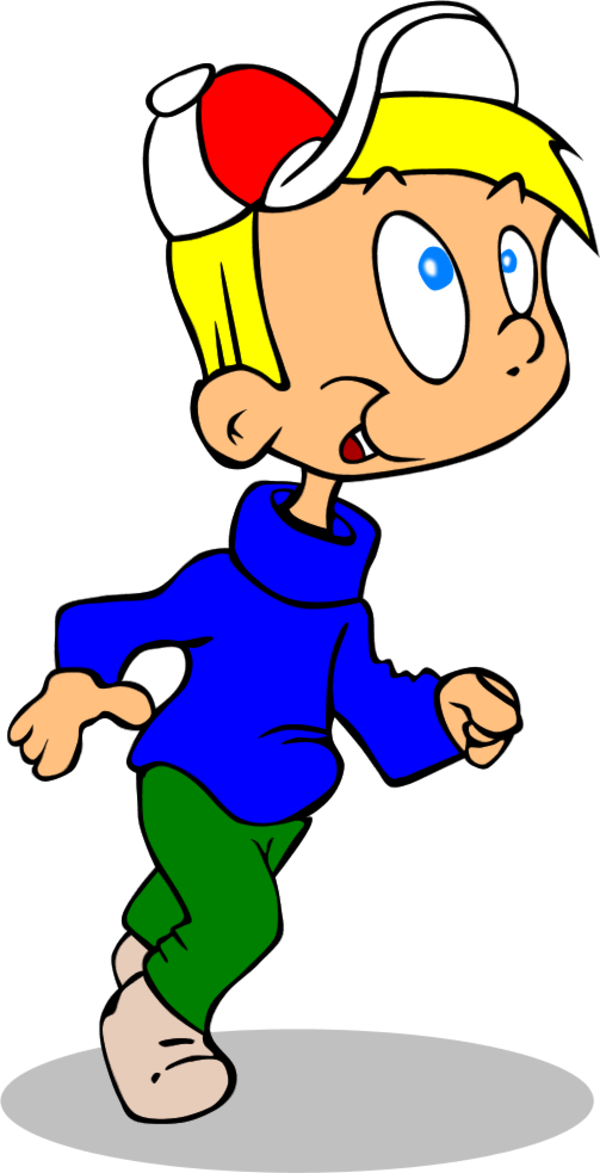 Boy Running Vector Clip Art Cliparting For Running - Cartoon Boy Running (600x1173)