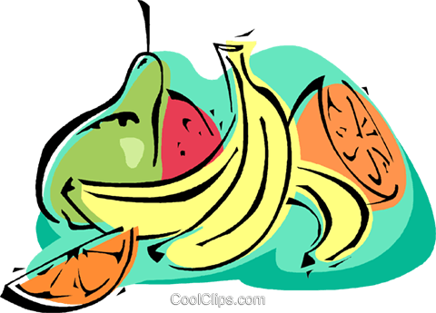 Frutas, Pêra, Banana, Maçã Livre De Direitos Vetores - Ilustração De Frutas Png (480x345)