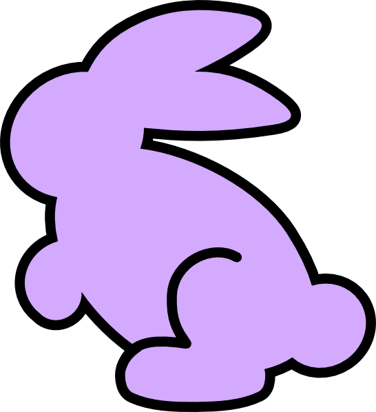 Purple Rabbit Clipart - Bunny Clip Art Purple (546x598)