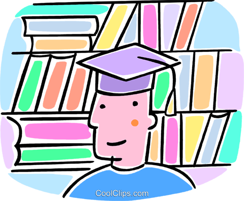 Student With A Graduation Cap Royalty Free Vector Clip - Library (480x396)