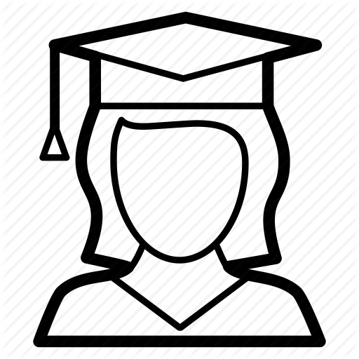 Graduate Drawing Student Clip Art Black And White - Student (512x512)