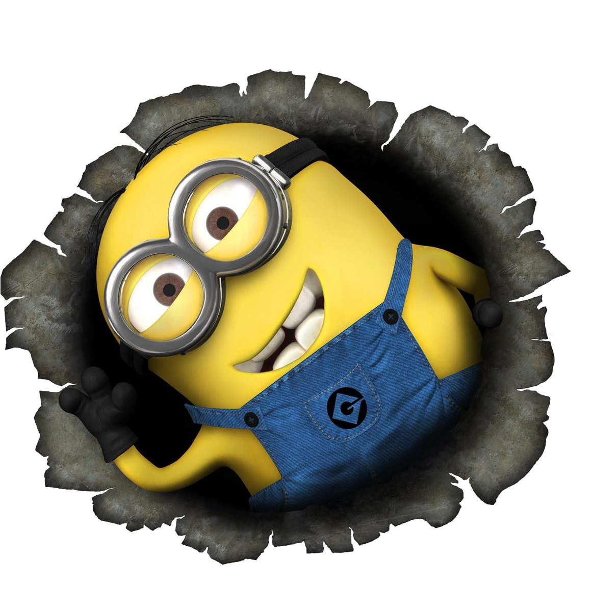 Childrens Minions Despicable Me Wall Vinyls Wall Art - Peek A Boo Minion Gif (1600x1200)