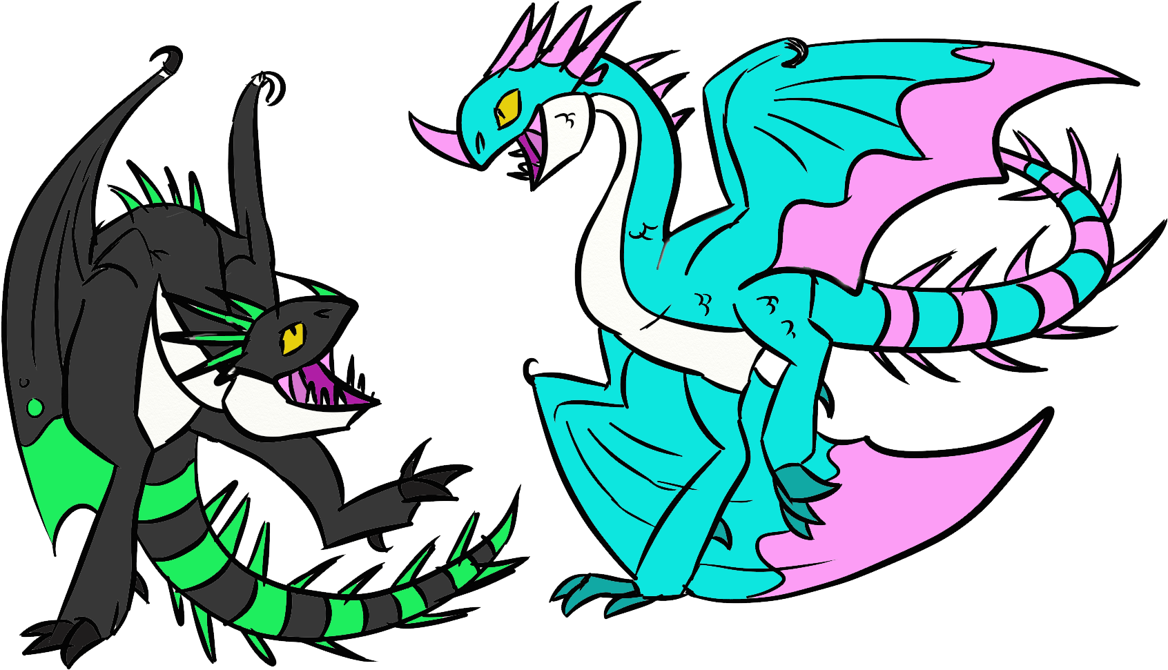 Arethusa, My Signature Water Dragon Guardian - Cartoon (1920x1032)