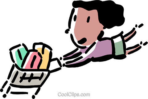 Woman Grocery Shopping Royalty Free Vector Clip Art - Woman Grocery Shopping Royalty Free Vector Clip Art (480x322)