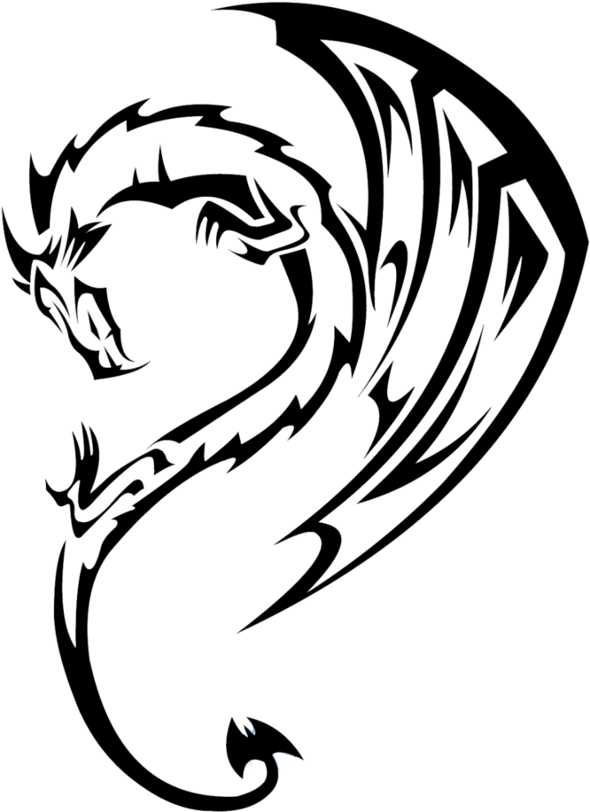 Dragon Tattoos Png Transparent Images Png All Simple - Tribal Dragon (752x1063)