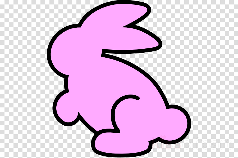Download Rabbit Outline Clipart Easter Bunny Rabbit - Custom Grey Bunny Throw Blanket (900x600)