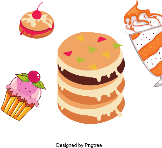 Cartoon Hand-painted Dessert Food, Dessert, Gourmet, - Portable Network Graphics (640x640)