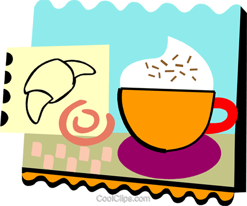 Gourmet Coffee And Croissant Royalty Free Vector Clip - Gourmet Coffee And Croissant Royalty Free Vector Clip (480x402)