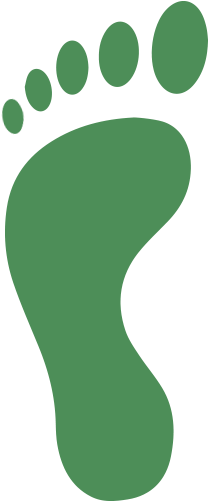 Baby Footprint In Sand Png - Left Foot Print In Green (512x512)