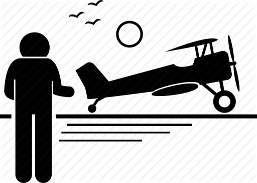 Vector Black And White Download Biplane Clipart Old - Mode Of Transport (512x366)