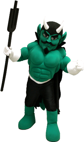 The Green Devil Mascot We Made For St - Green Devil Mascot Costume (300x491)
