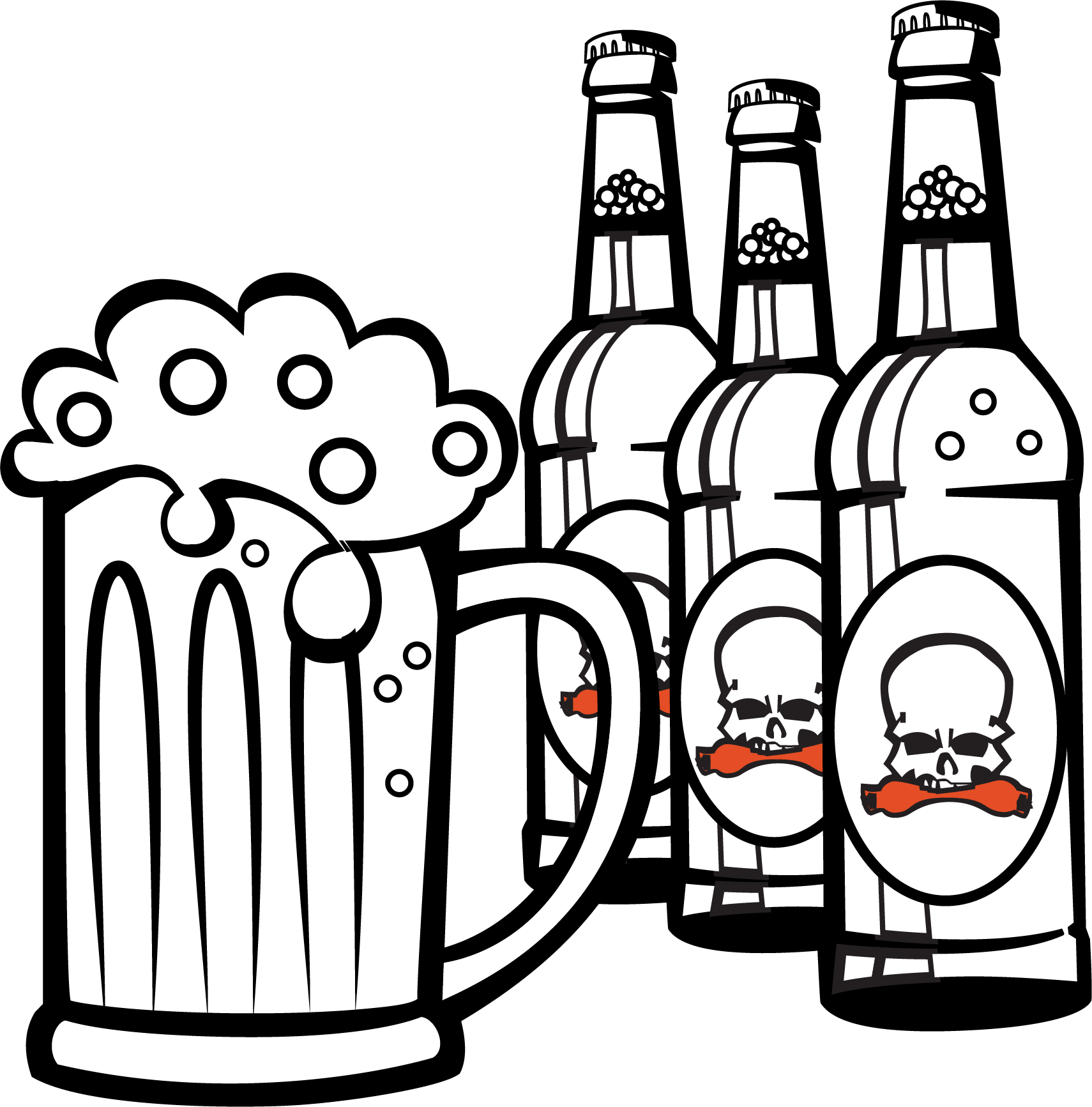 Beer Garden Vendors - Botella De Cerveza Dibujo (1710x1733)
