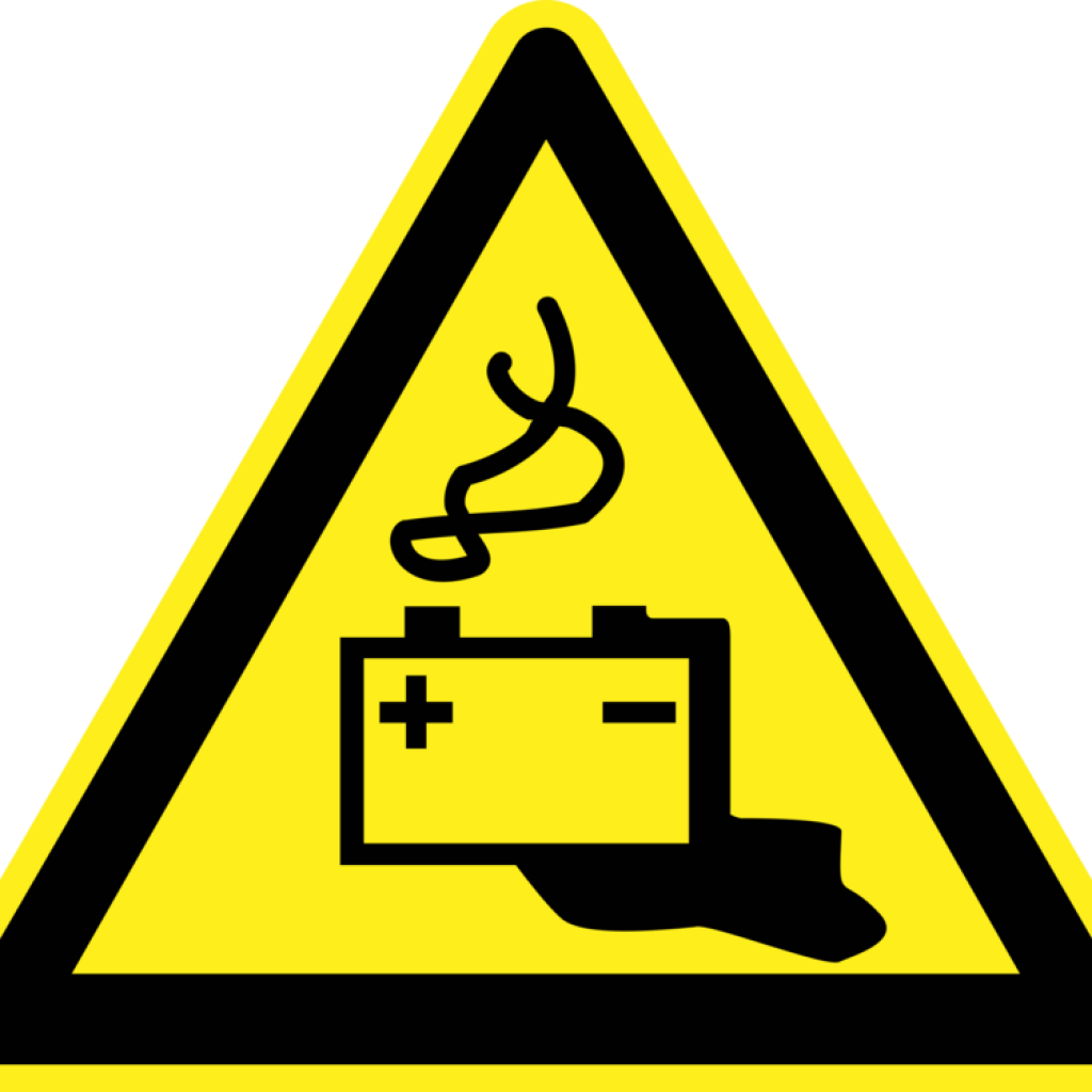 Warning Sign Clipart Electricity Warning Sign Hazard - Battery Charging Safety Sign (1024x1024)