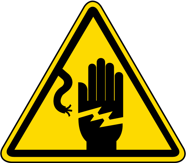 Electrical Shock Warning Label J By Safetysign - Electrical Shock Hazard Symbol (600x526)