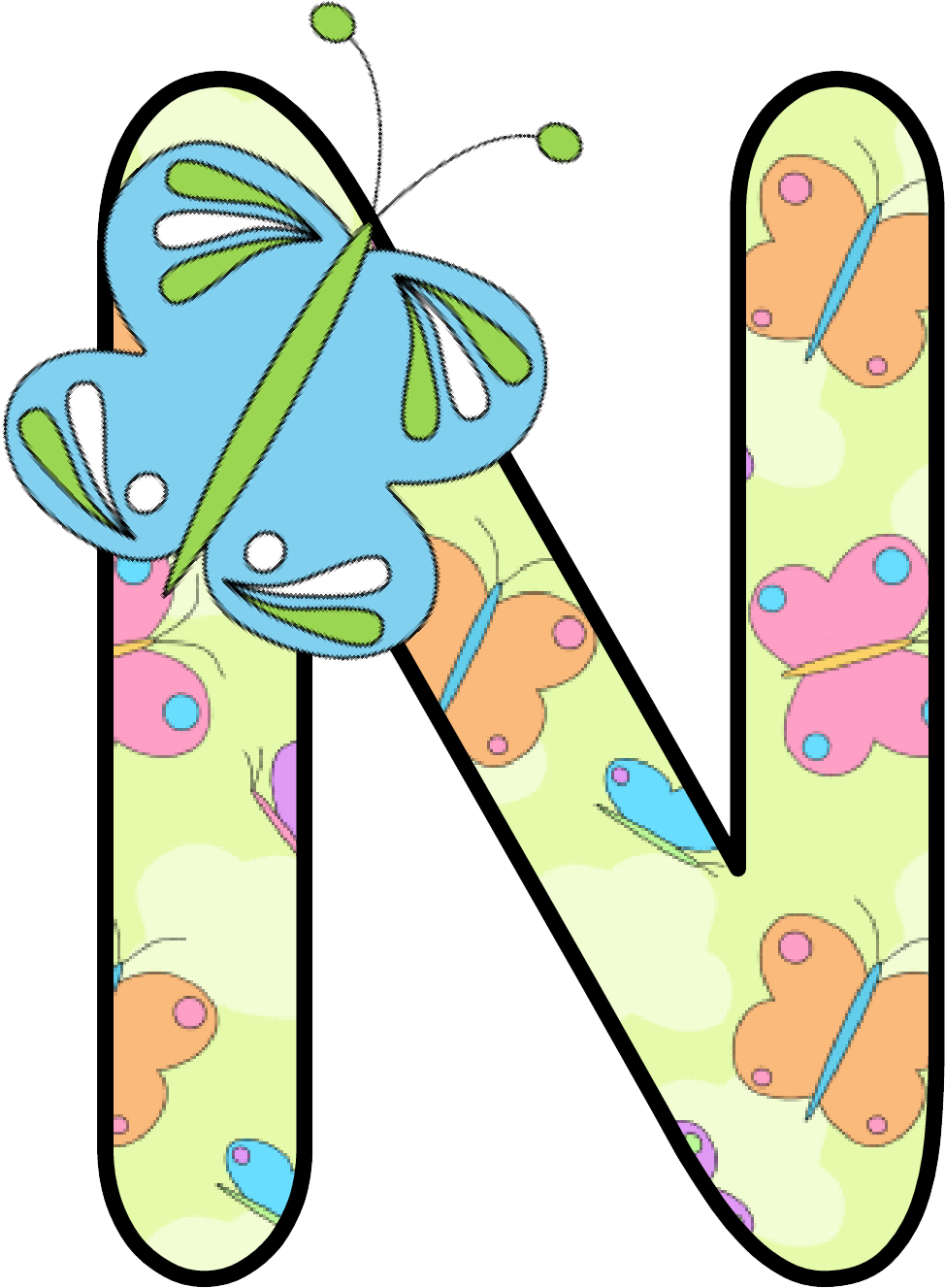 Ch B *✿* Alfabeto Mariposas De Kid Sparkz Name Letters, - Mars (1041x1364)
