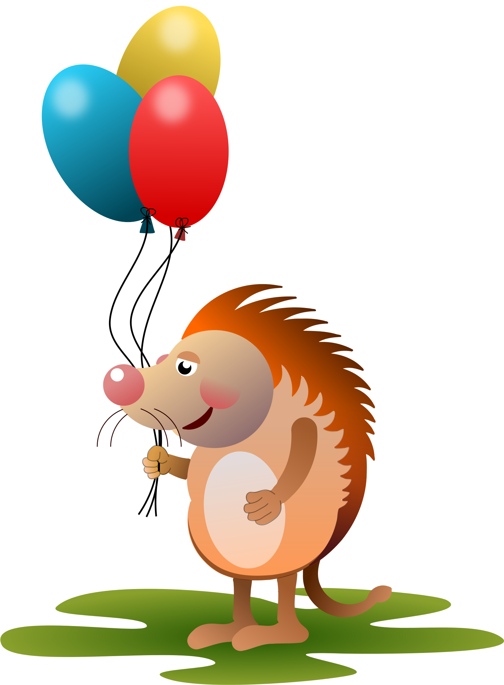 Hedgehog With Balloons - El Erizo Y El Globo (2000x2429)