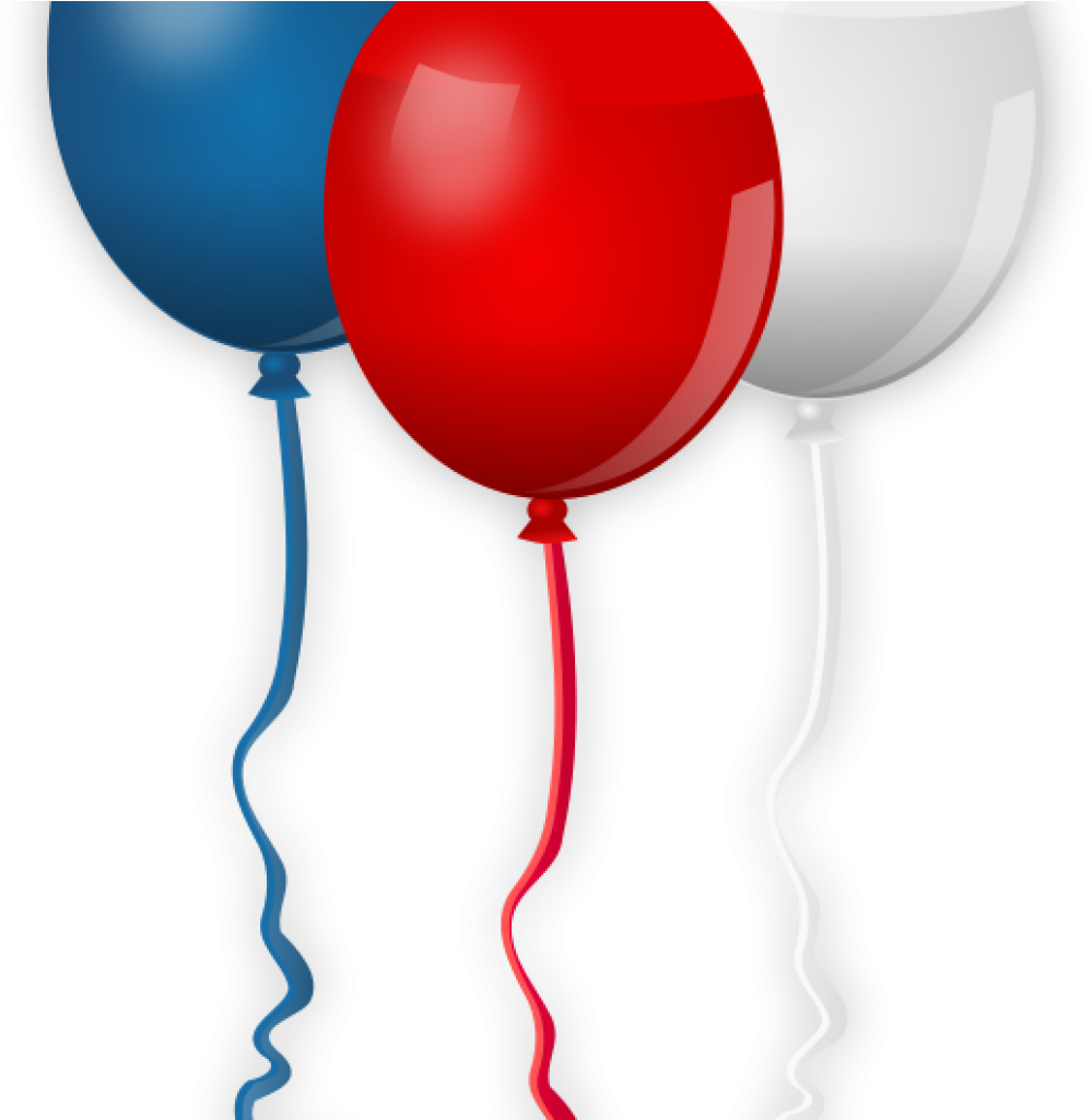 Free July Clipart Free 4th Of July Clipart Independence - Custom Red White And Blue Balloons Shower Curtain (1024x1024)