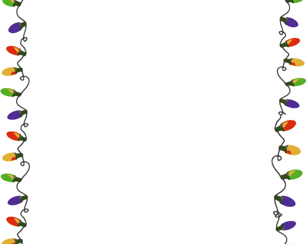 Xmas Lights Clip Arts And Borders - Clip Art Christmas Lights Border (603x480)