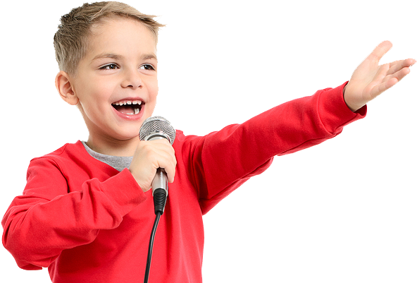 Kids Transparent Boy - Kid Singing Png (597x411)