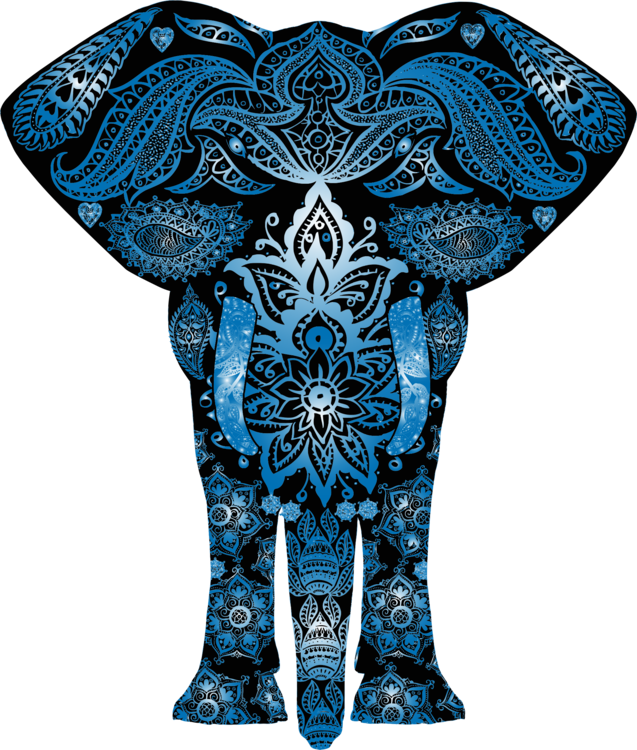 All Photo Png Clipart - Colorful Elephant (637x750)