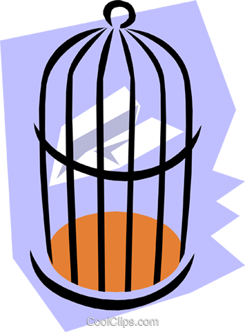 Birdcage Royalty Free Vector Clip Art Illustration - Birdcage Royalty Free Vector Clip Art Illustration (355x480)