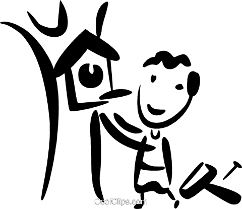 Bird Houses And Cages Royalty Free Vector Clip Art - Cartoon (480x415)