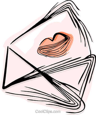 Love Letter Royalty Free Vector Clip Art Illustration - Love Letter Royalty Free Vector Clip Art Illustration (400x480)