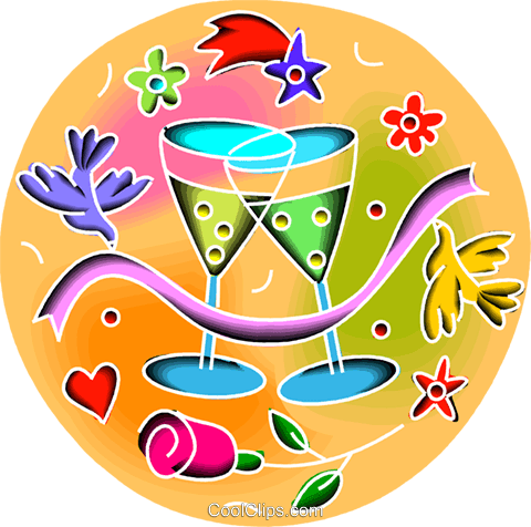 His And Hers Wedding Glasses Royalty Free Vector Clip - Crocs Playcentre (480x476)