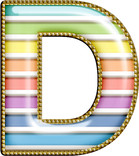 Clip Art - Rainbow Alphabet Letter D (558x570)