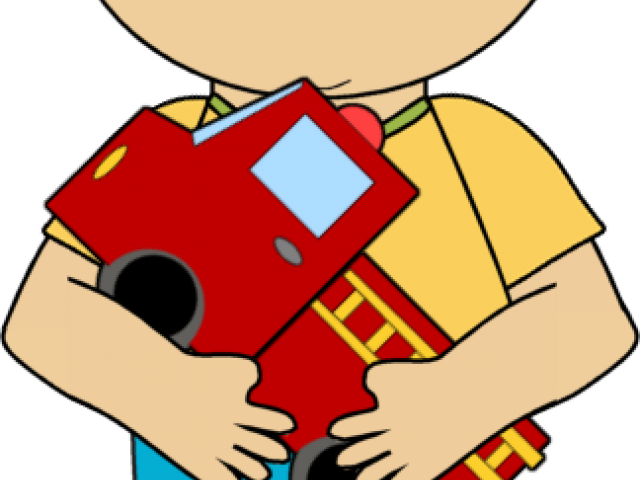 Fire Truck Clipart Boy - Boy With Firetruck Clipart (640x480)