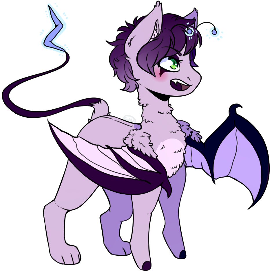 Cinnamonsparx, Augmented Tail, Bat Wings, Female, Male, - Cartoon (1000x1000)
