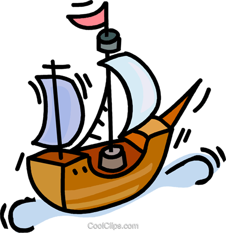 Tall Ship Royalty Free Vector Clip Art Illustration - Ship Gif Clip Art (465x480)
