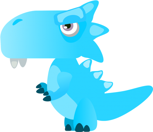 Edible Image Cake Topper T-rex Triceratops Dinosaur - Gambar Animasi Bayi Dinosaurus (500x500)