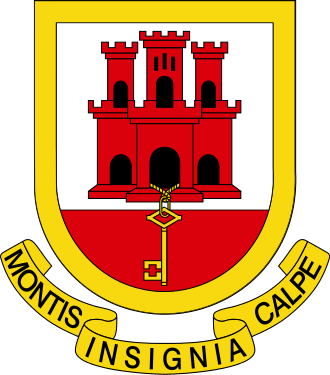 Coat Of Arms Of Gibraltar - Gibraltar Coat Of Arms (330x375)