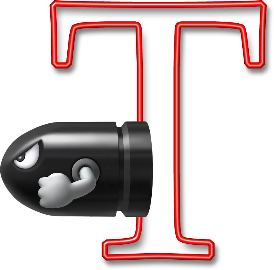 Alfabeto Mario Bros - Bullet Bill (952x937)