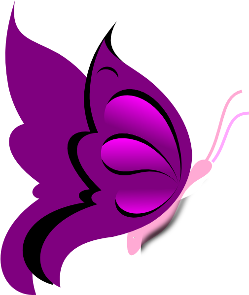 Download Kupu Kupu Vektor Png Clipart Clip Art Butterfly - Light Purple Butterfly Clip Art (522x598)