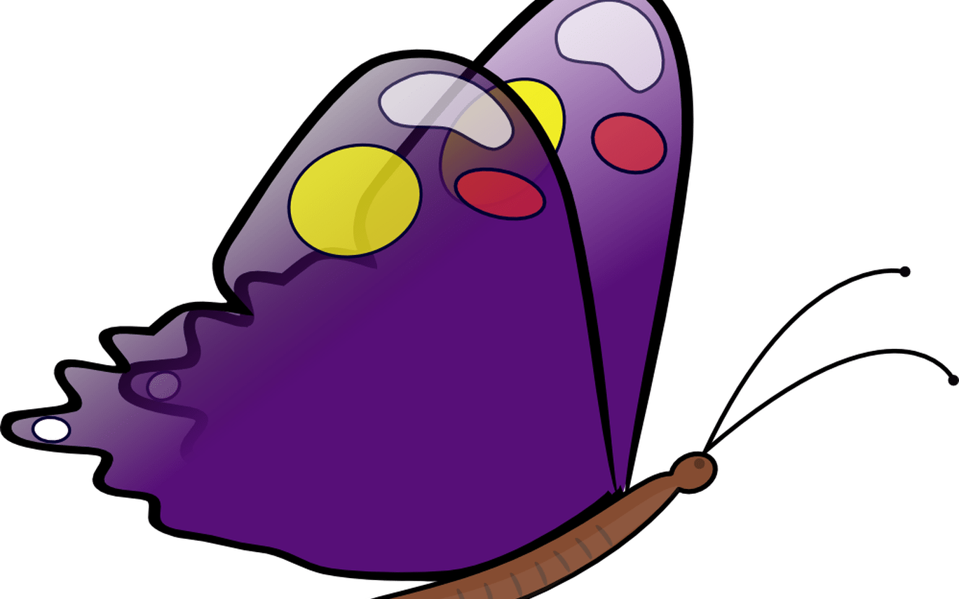 Free Flowers And Butterflies Clipart, Download Free - Butterfly Clip Art Cartoon Animated (1368x855)