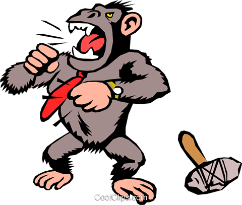 Gorillas Royalty Free Vector Clip Art Illustration - Green Apes 2002 (480x407)