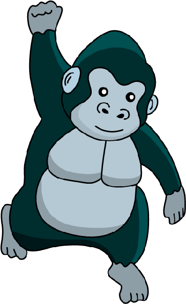 Svg Royalty Free Ape Clipart Silverback Gorilla - Cute Baby Gorilla Cartoon (600x600)