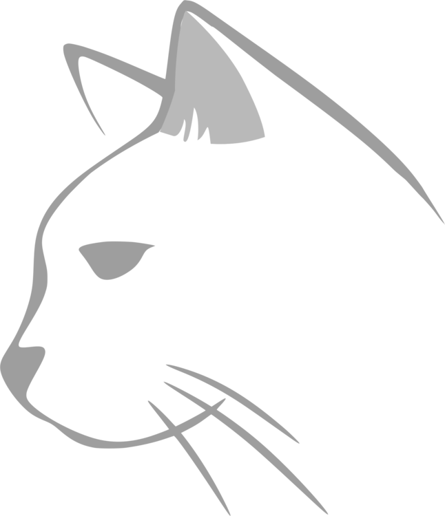 Cat Line Art Kitten Drawing Silhouette - Cat Head Drawing Black (646x750)