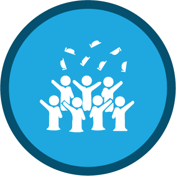 Blue Icon That Has Student Throwing Graduation Caps - Your Take (359x359)