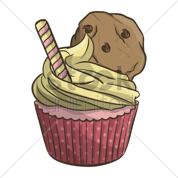 Cartoon Clipart Cupcake Buttercream Flavor By Bob Holmes, - Illustration (600x600)