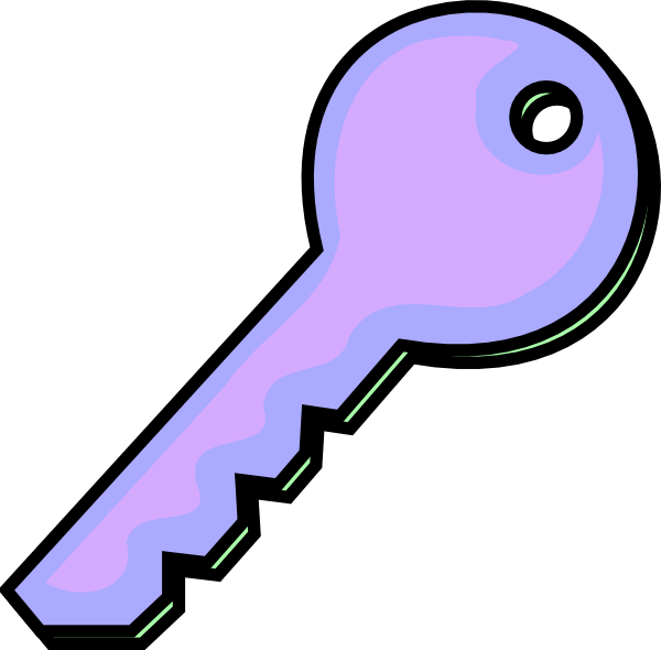 Pink Purple Key Clip Art At Clker Com - Purple Key Clipart (600x590)