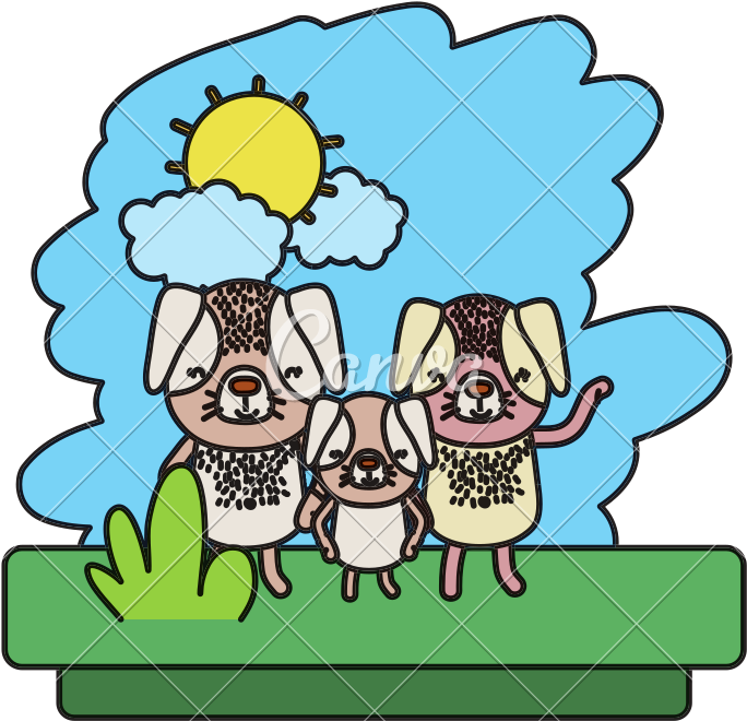 Color Family Dog Nice Pet Animal - Illustration (800x800)
