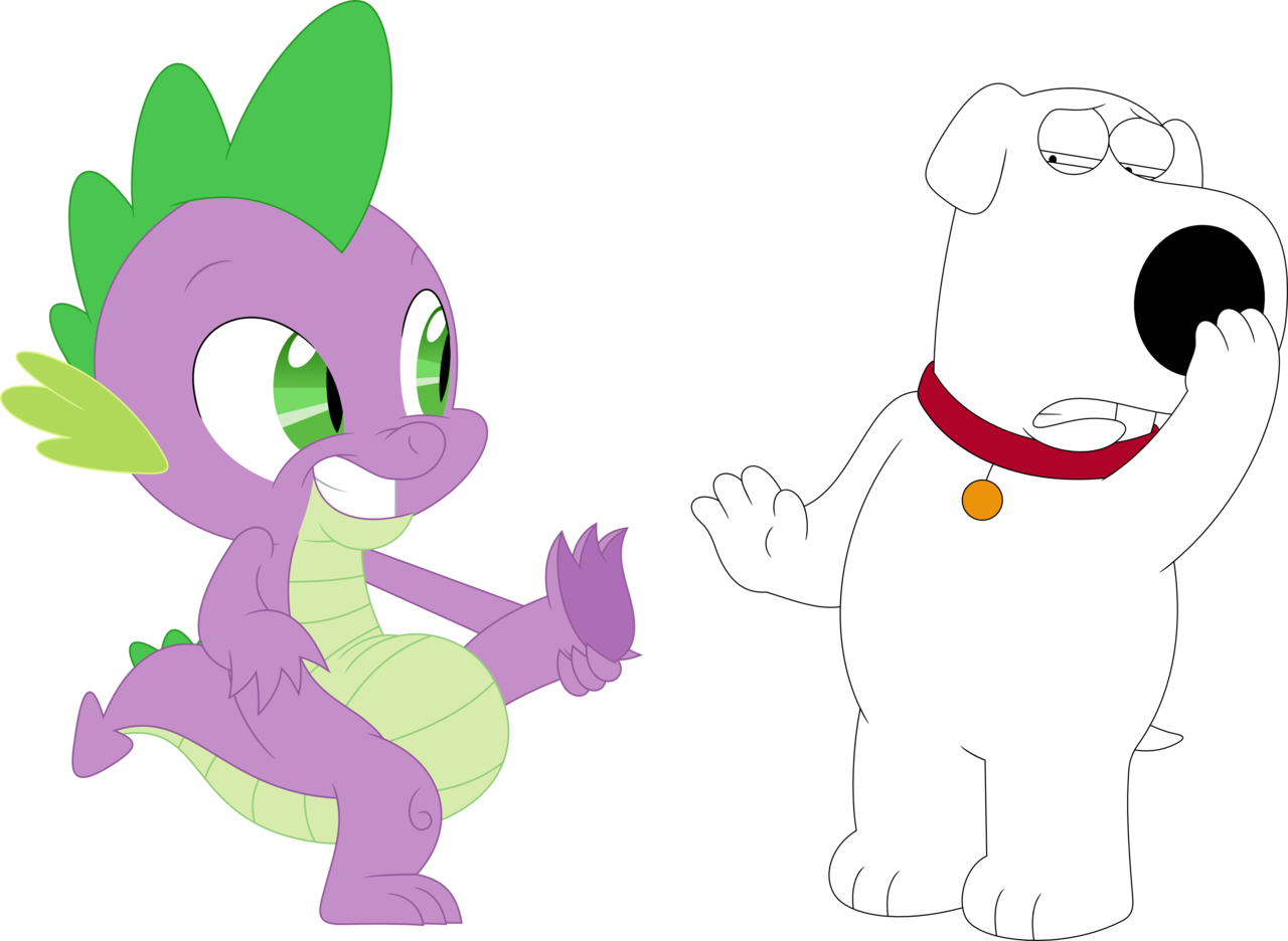 Porygon2z, Brian Griffin, Claws, Crossover, Dog, Dragon, - My Little Pony Spike Cupcake (1280x936)