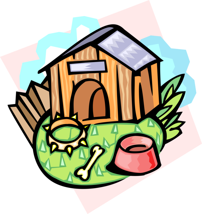 Vector Illustration Of Dog House Or Doghouse Shelter - Doghouse (662x700)