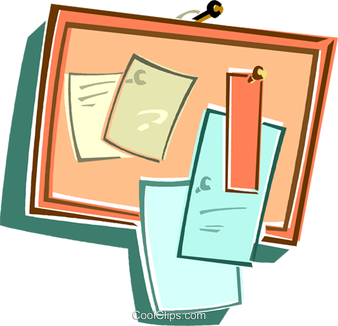 Message Board Royalty Free Vector Clip Art Illustration - Tablones De Anuncios Dibujo (480x463)