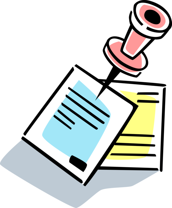 Vector Illustration Of Message Bulletin Board Or Noticeboard - Bulletin Board (579x700)